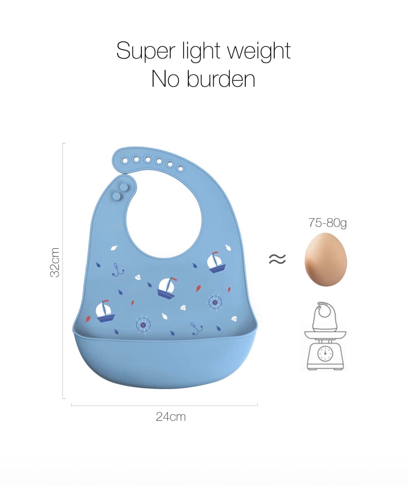 Silicone Bibs Blue 2 Pack