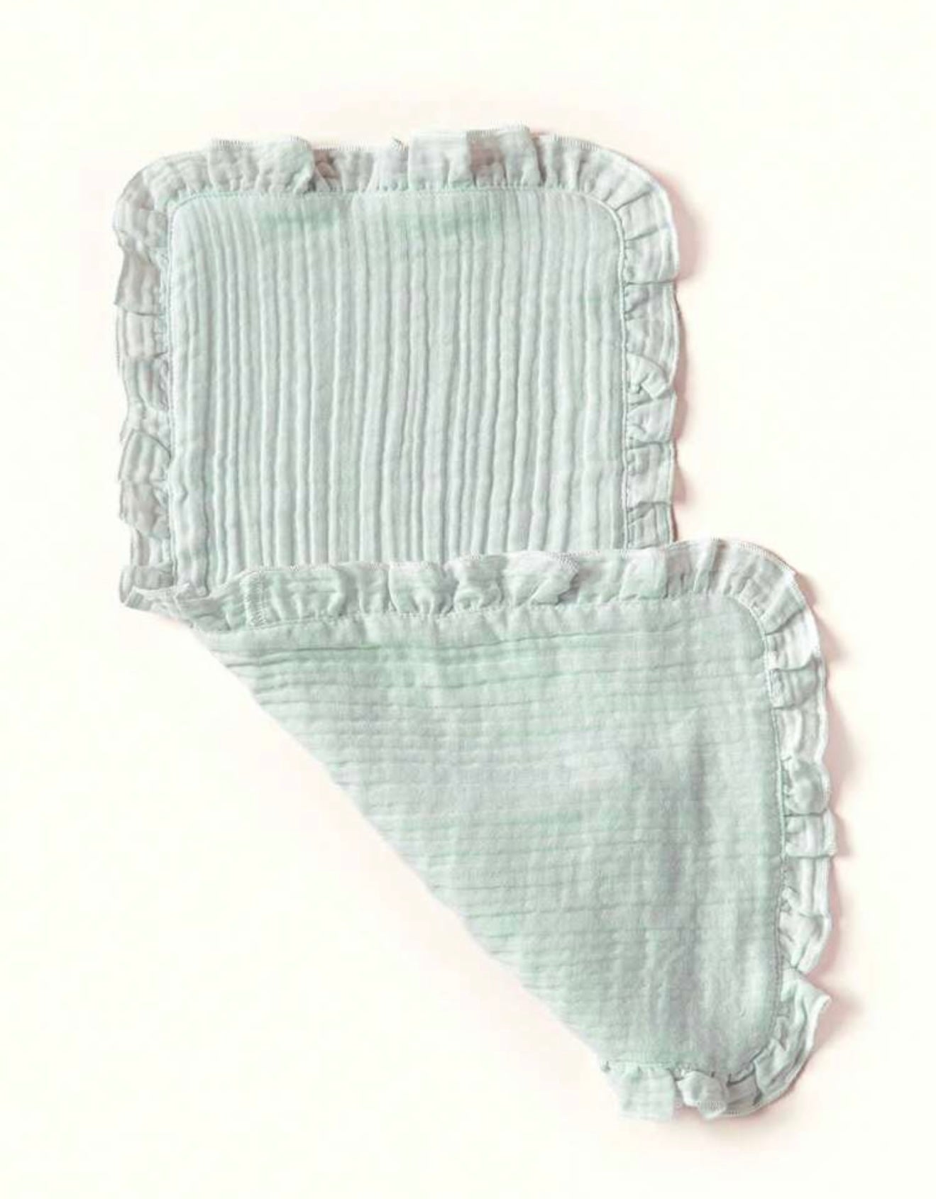 Burp cloths muslin 3 pack with Frill edge