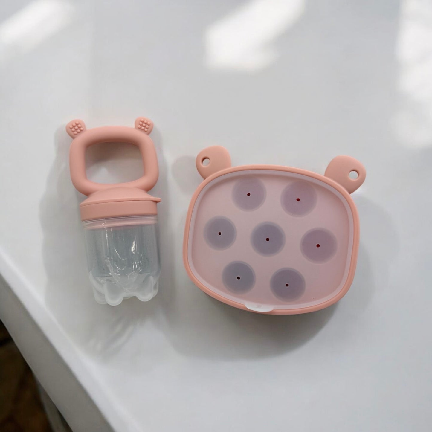 Silicone Pacifier Freezer Set -Pink