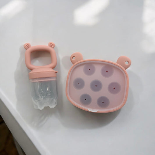 Silicone Pacifier Freezer Set -Pink