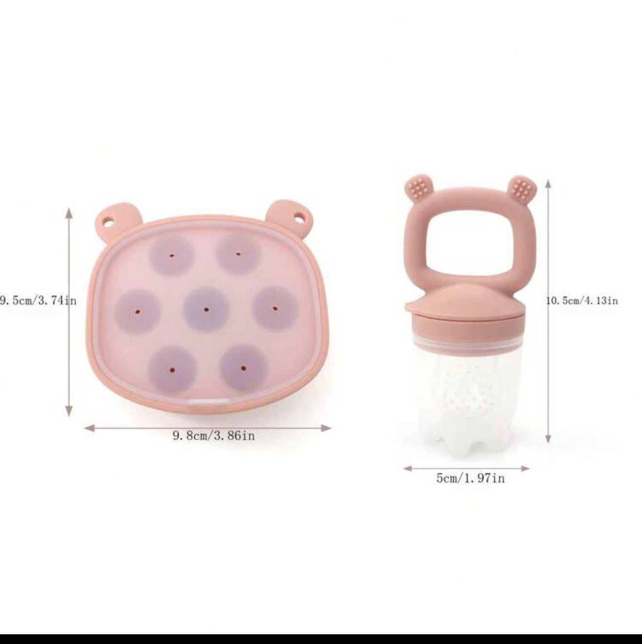 Silicone Pacifier Freezer Set -Pink