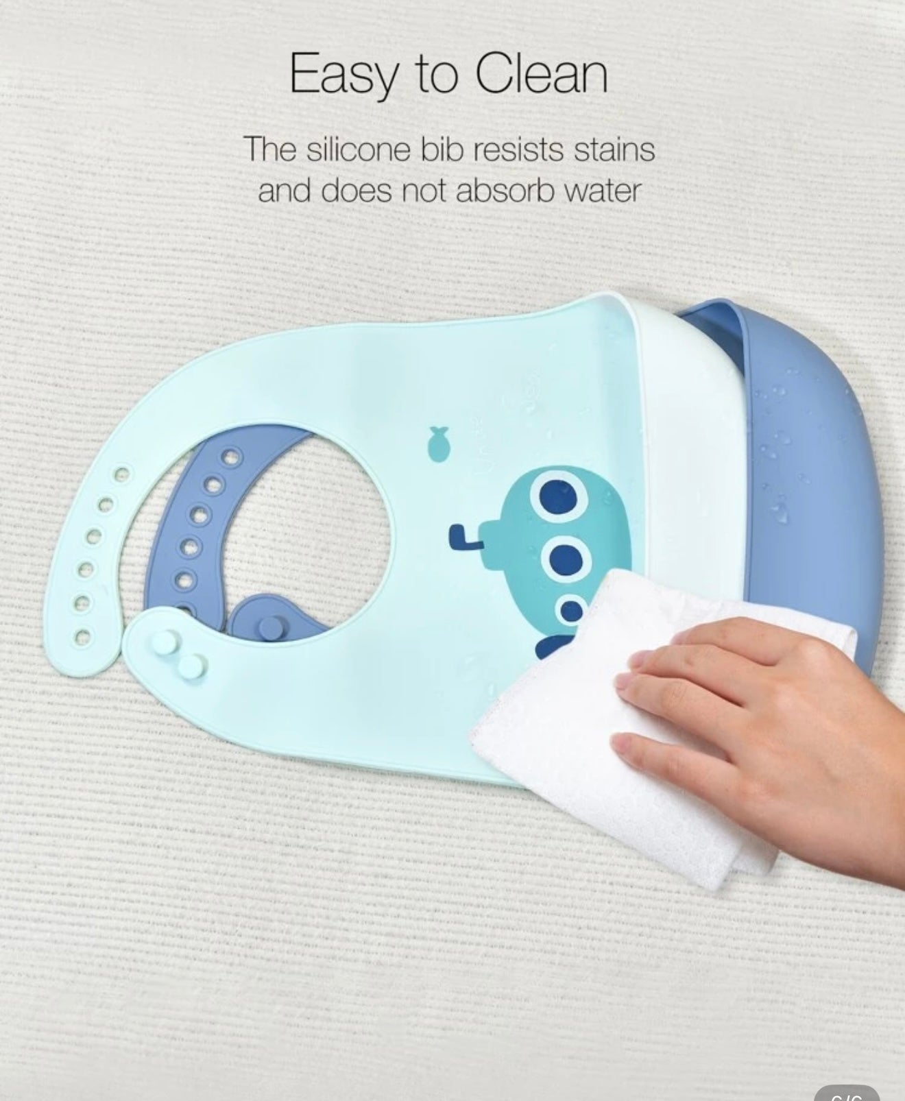 Silicone Bibs Blue 2 Pack