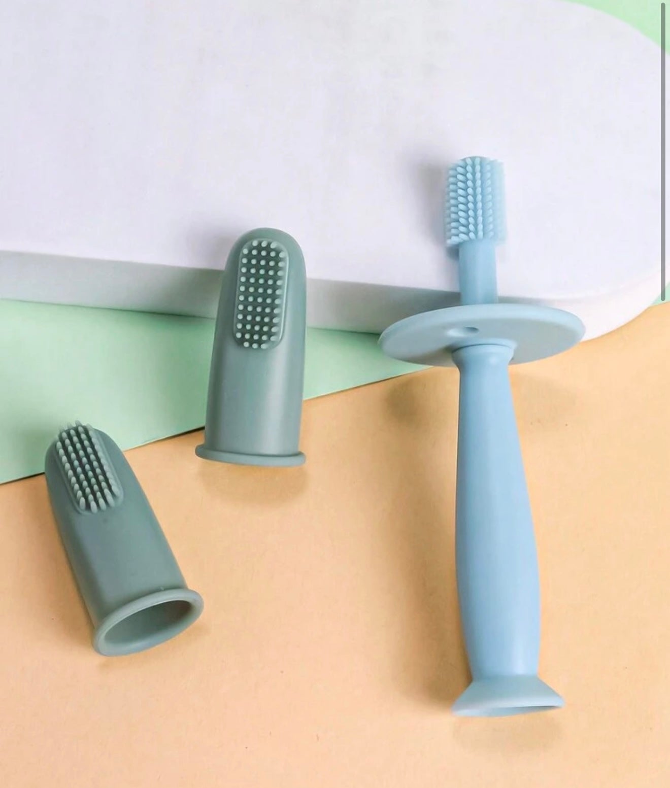 Silicone Toothbrush Set 3 pack -Blue