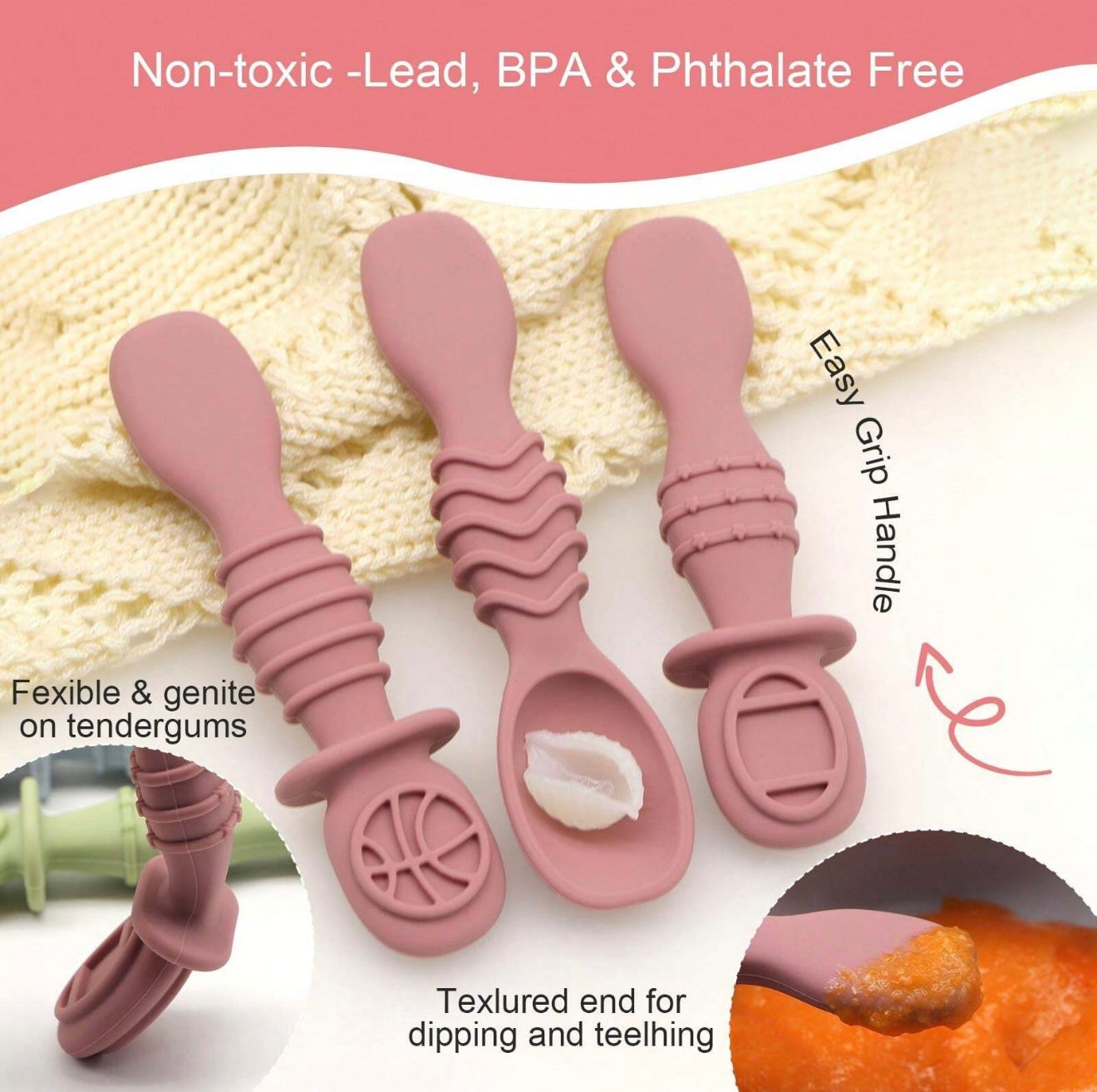 Spoon Training Set 3 pack -Pink