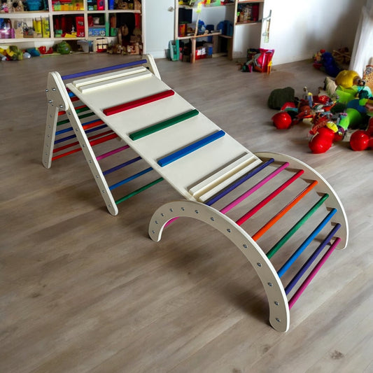 Montessori Pikler Set Indoor Baby/Toddler Play Gym Primary Colours