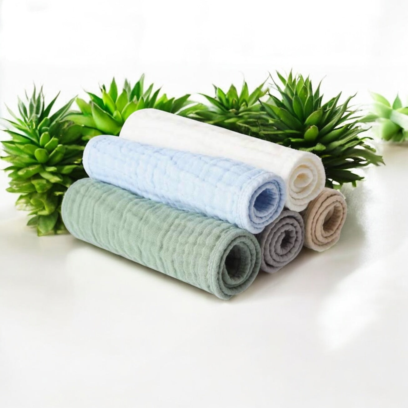 Muslin burp cloths 5 pack