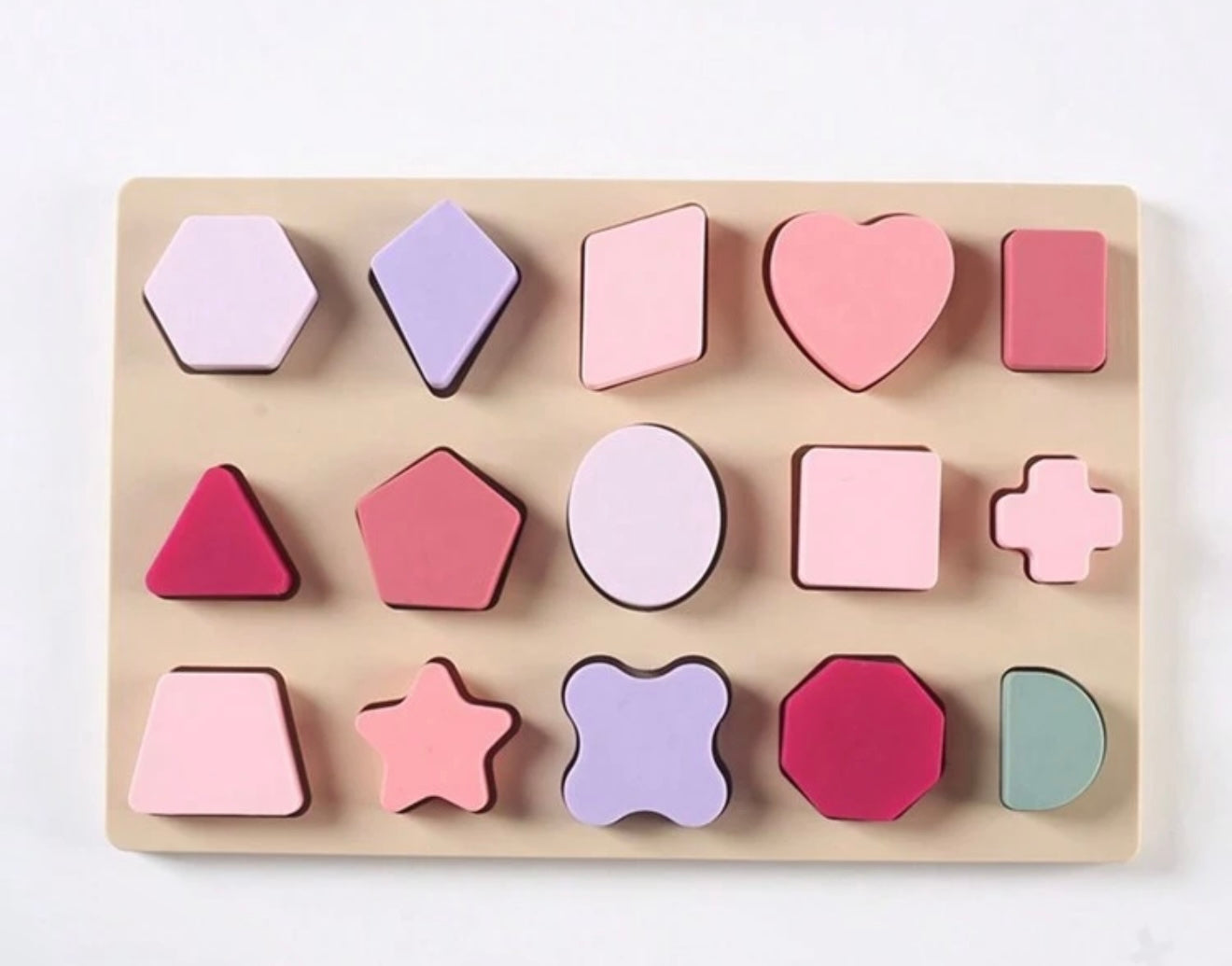 Silicone Shape Puzzle Pink
