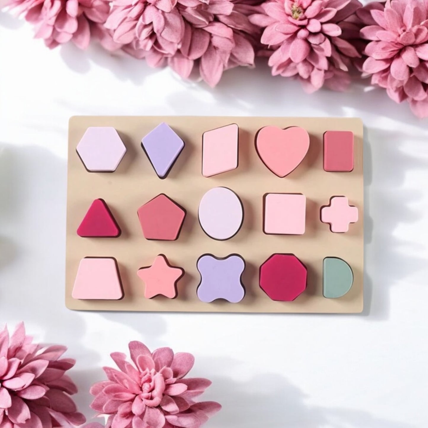 Silicone Shape Puzzle Pink