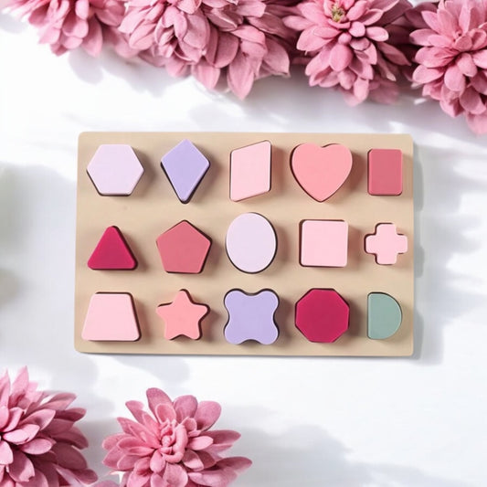 Silicone Shape Puzzle Pink