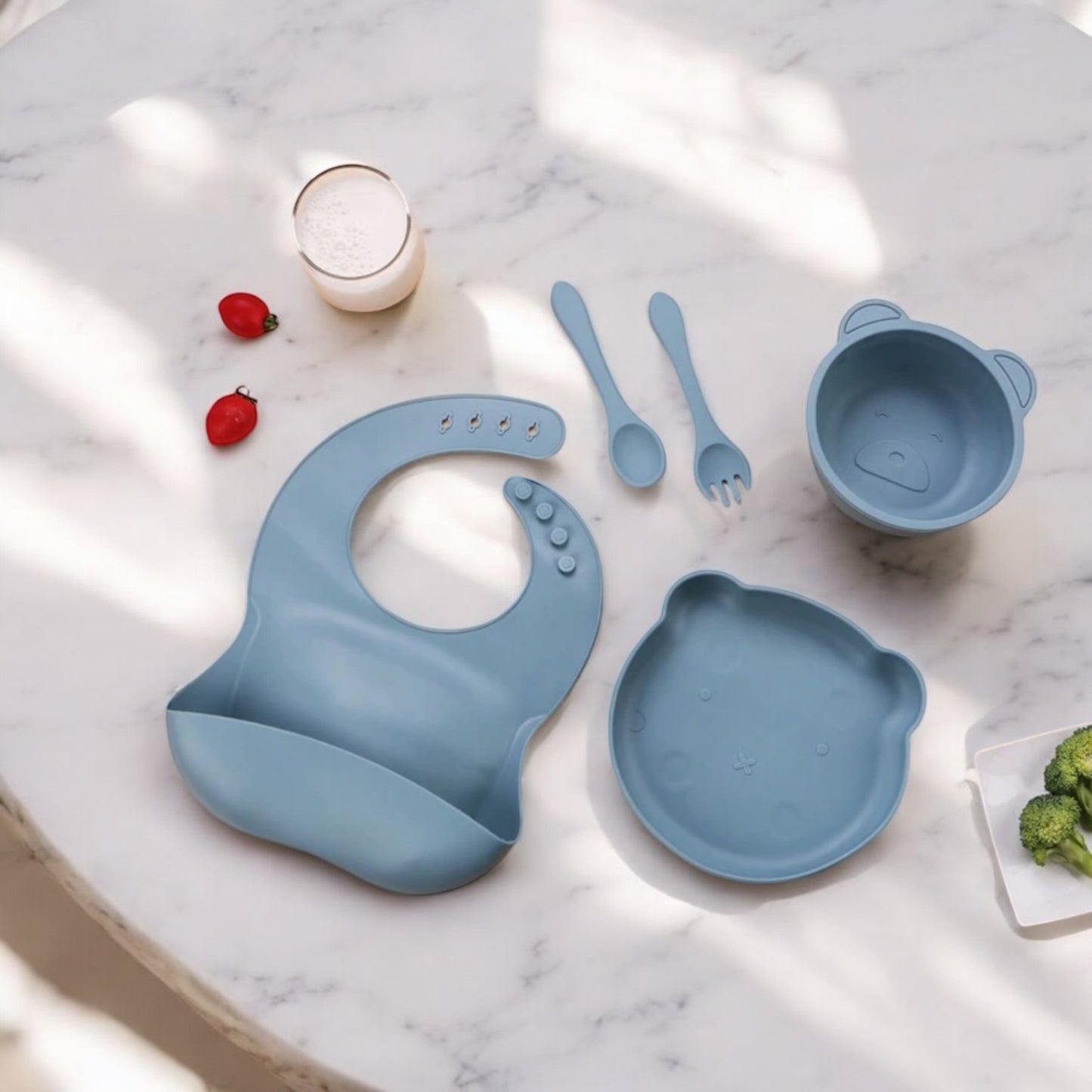 Silicone Feeding Set Blue Bear